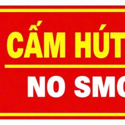 Biển cấm hút thuốc có biểu tượng điếu thuốc gạch chéo
