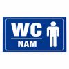 Biển chỉ dẫn Toilet WC nam nền xanh có biểu tượng nam