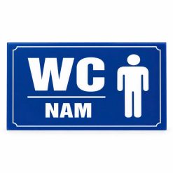 Biển chỉ dẫn Toilet WC nam nền xanh có biểu tượng nam