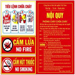 Bộ biển nội quy PCCC, tiêu lệnh, cấm lửa và cấm hút thuốc