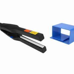 Kẹp nhiệt mica bản hẹp cạnh mẫu mica xanh uốn góc