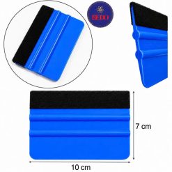 Gạt decal lưỡi nỉ màu xanh có chú thích kích thước 10 × 7 cm