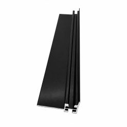 Cận cảnh đầu cắt và các rãnh của thanh nhôm hộp đèn màu đen