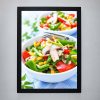Tranh điện khung nhôm nắp hít viền đen hiển thị hình món ăn