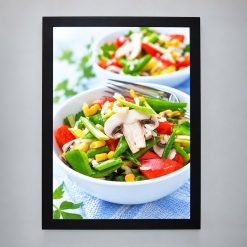 Tranh điện khung nhôm nắp hít viền đen hiển thị hình món ăn