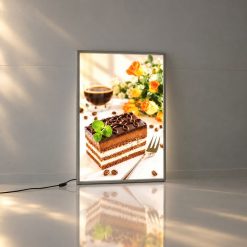 Tranh điện hình bánh và cà phê trang trí