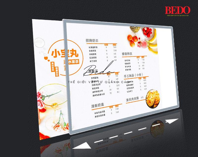 Tranh điện A4 để bàn - tranh menu led siêu mỏng Menu-de-ban-cao-cap-BEDO