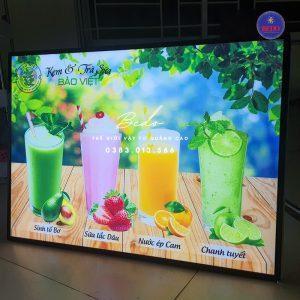 hộp đèn menu quán trà chanh