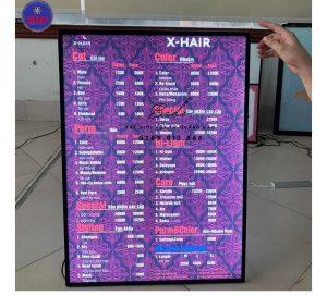 tranh led menu quán salon tóc - BEDO