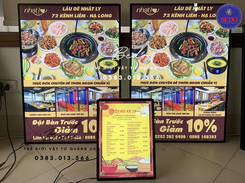 hộp đèn menu nhập nguyên khối