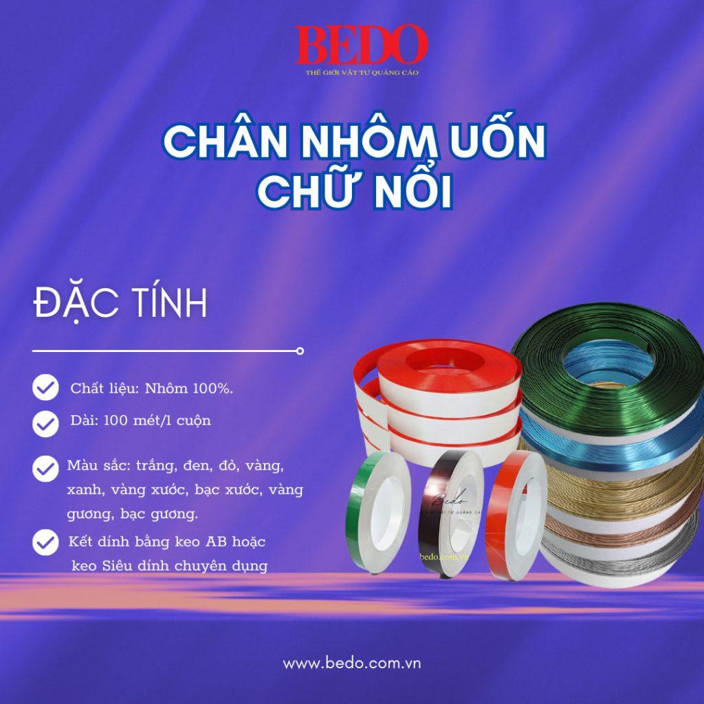 Chân nhôm uốn chân chữ nổi