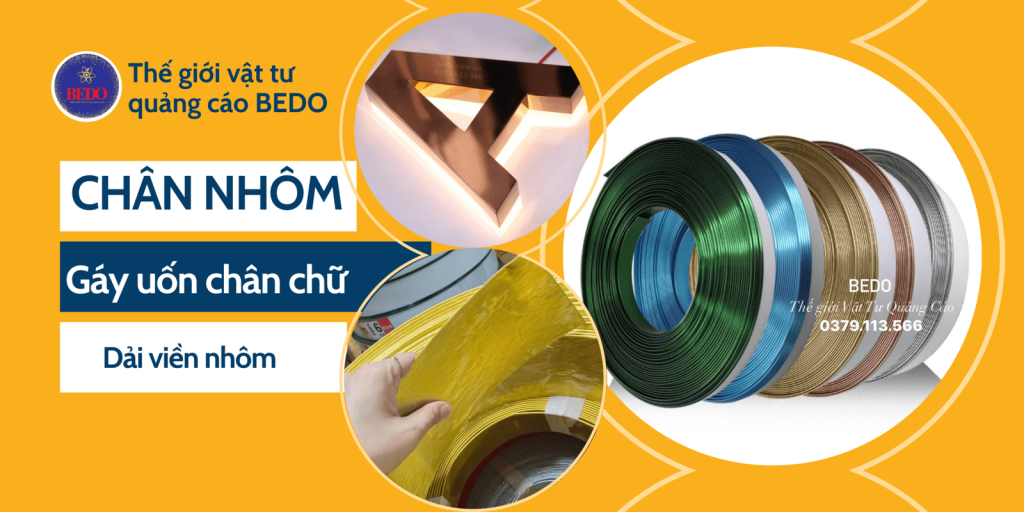 chân nhôm uốn chữ nổi BEDO