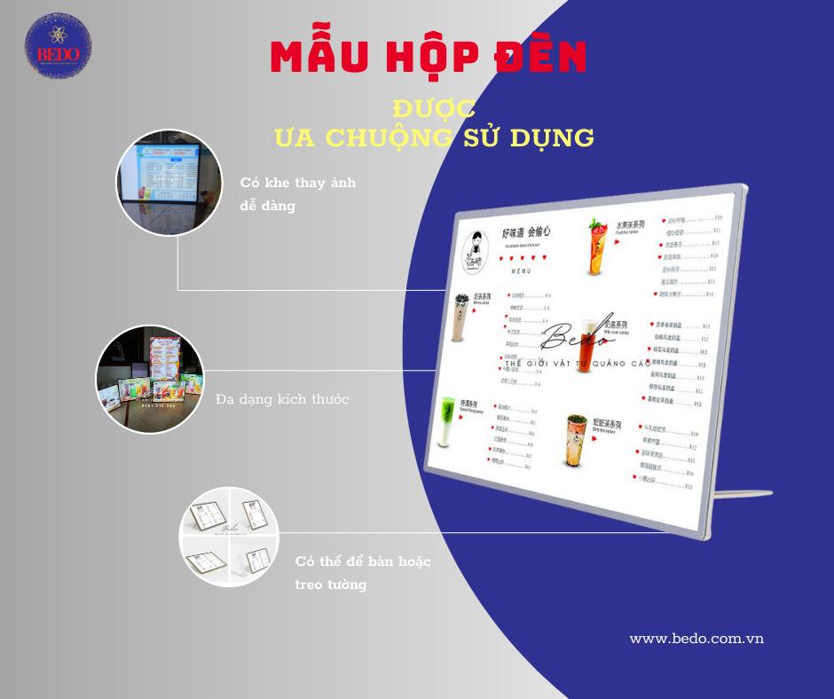 mẫu hộp đèn menu được ưa chuộng