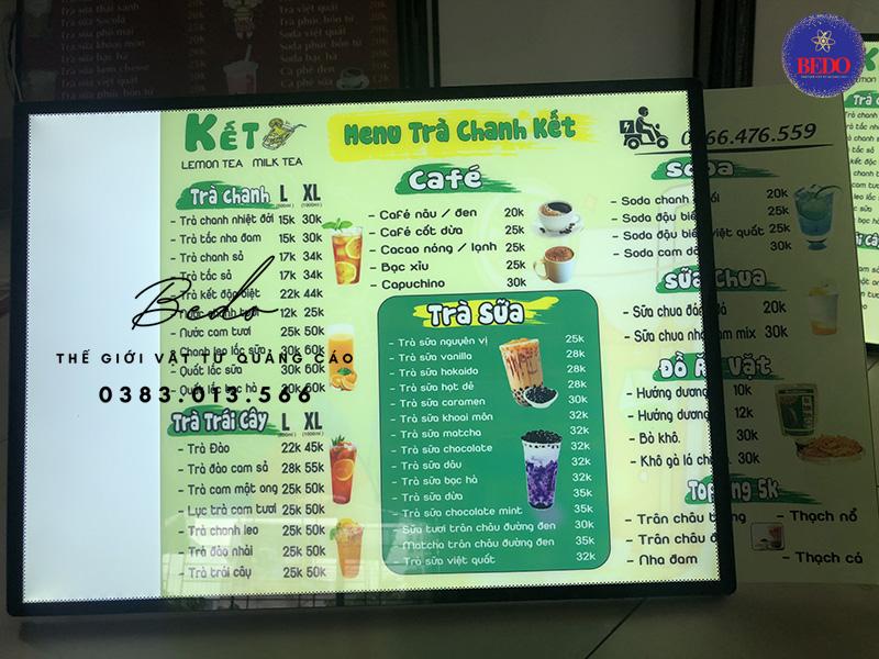 tranh điện menu để bàn Ở "TRA CHANH KẾT"