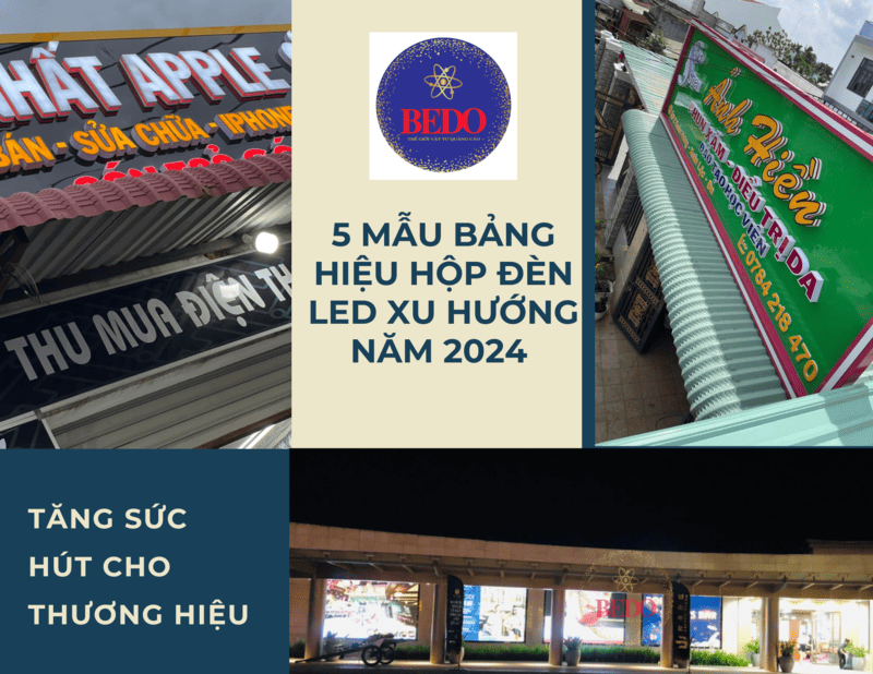 5 Mẫu bảng hiệu hộp đèn LED xu hướng năm 2024