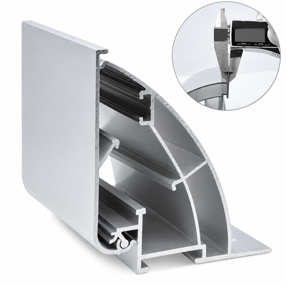 Nhôm nắp bật 8 cm BEDO làm hộp đèn không viền
