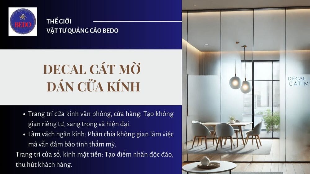 Decal cát mờ dán cửa kính