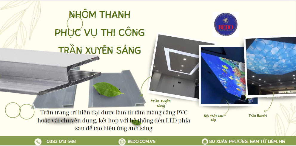 Nhôm làm trần xuyên sáng BEDO