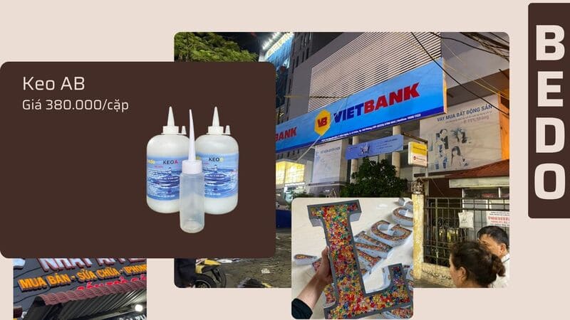 Keo AB Dán Mica – Gỗ Chuyên Dụng Cho Quảng Cáo & Nội Thất, Bám Dính Siêu Chắc, Không Cứng Nhanh, Dễ Thi Công
