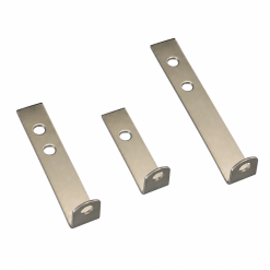 Ba mẫu ke chữ L inox BEDO bắt chữ nổi cách tường, có lỗ bắt vít