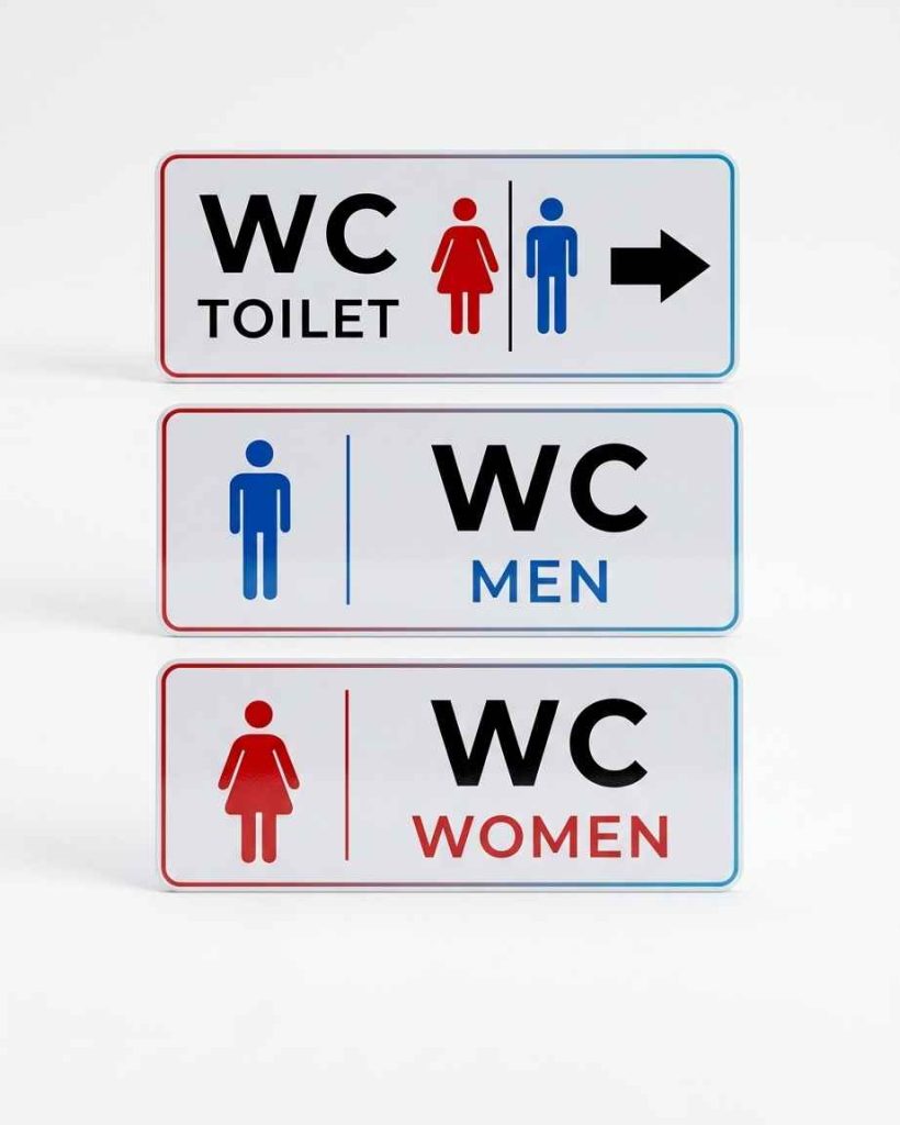 Biển WC Formex, nhà vệ sinh giá rẻ, bảng toilet, biển wc dán tường