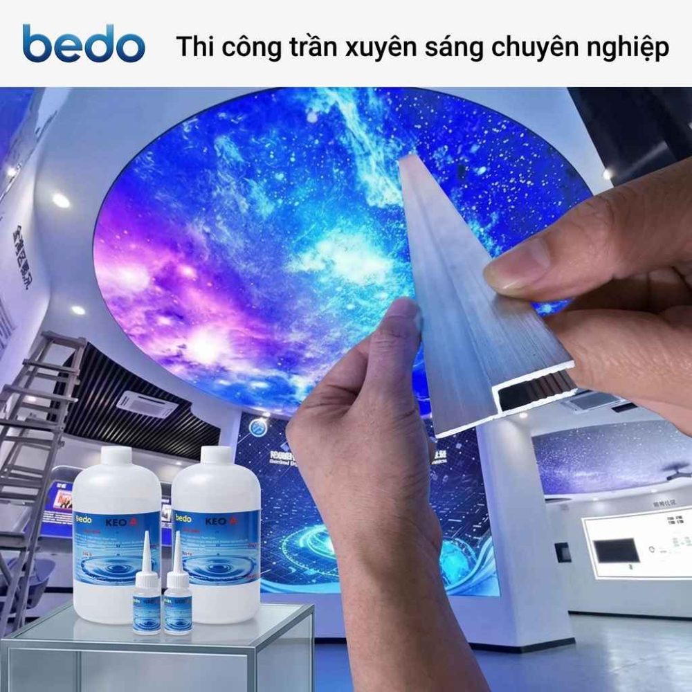 Thi công trần xuyên sáng chuyên nghiệp Không thể thiếu keo AB và nhôm chữ H