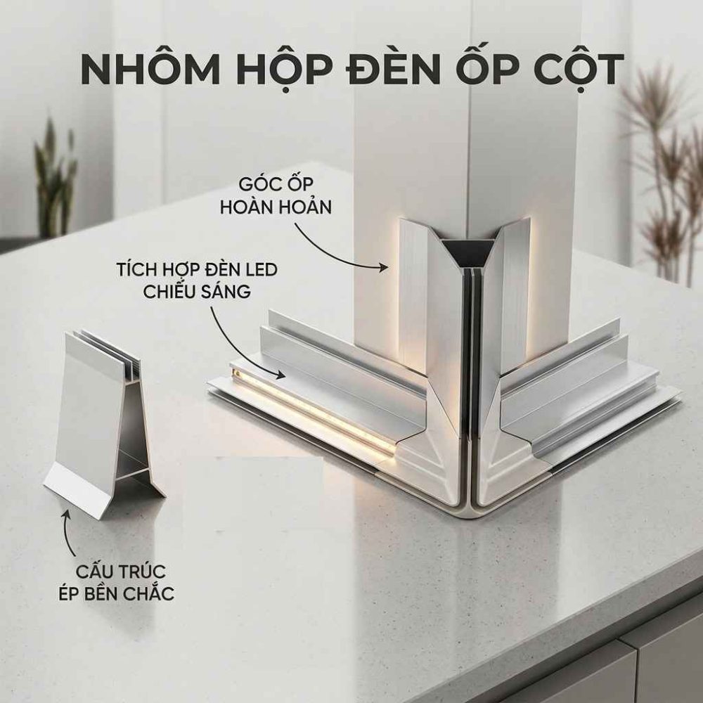 hôm Hộp Đèn Ốp Cột
