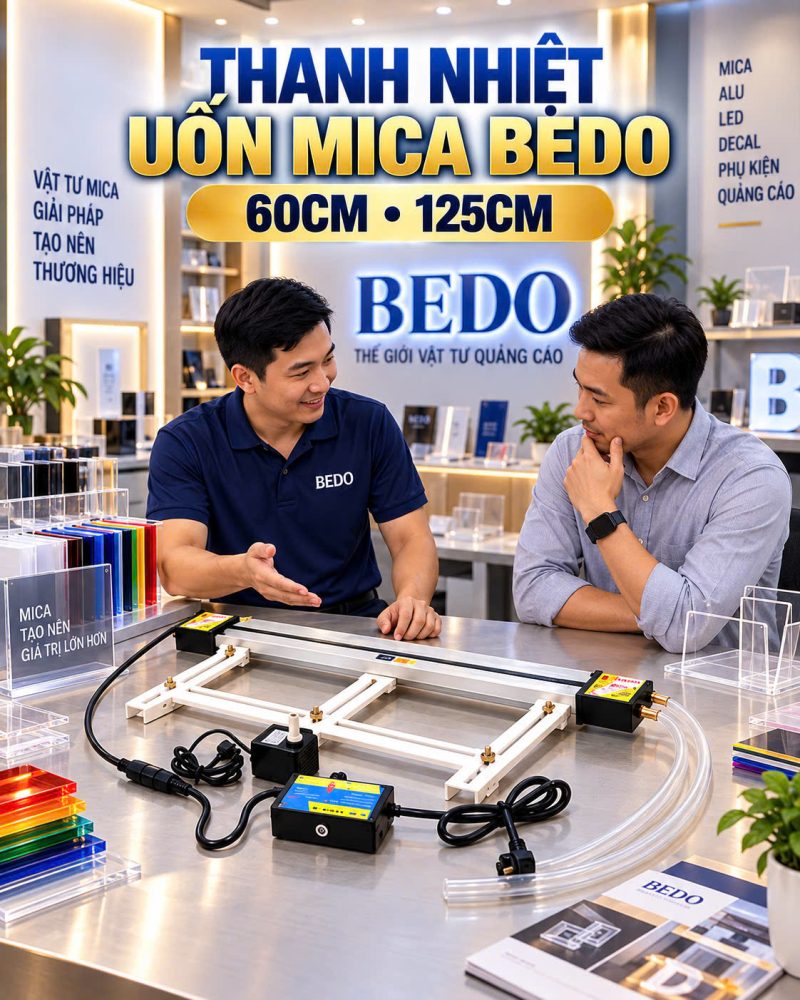 Thanh nhiệt uốn mica BEDO cùng máy bơm, ống silicon và bộ điều chỉnh nhiệt độ