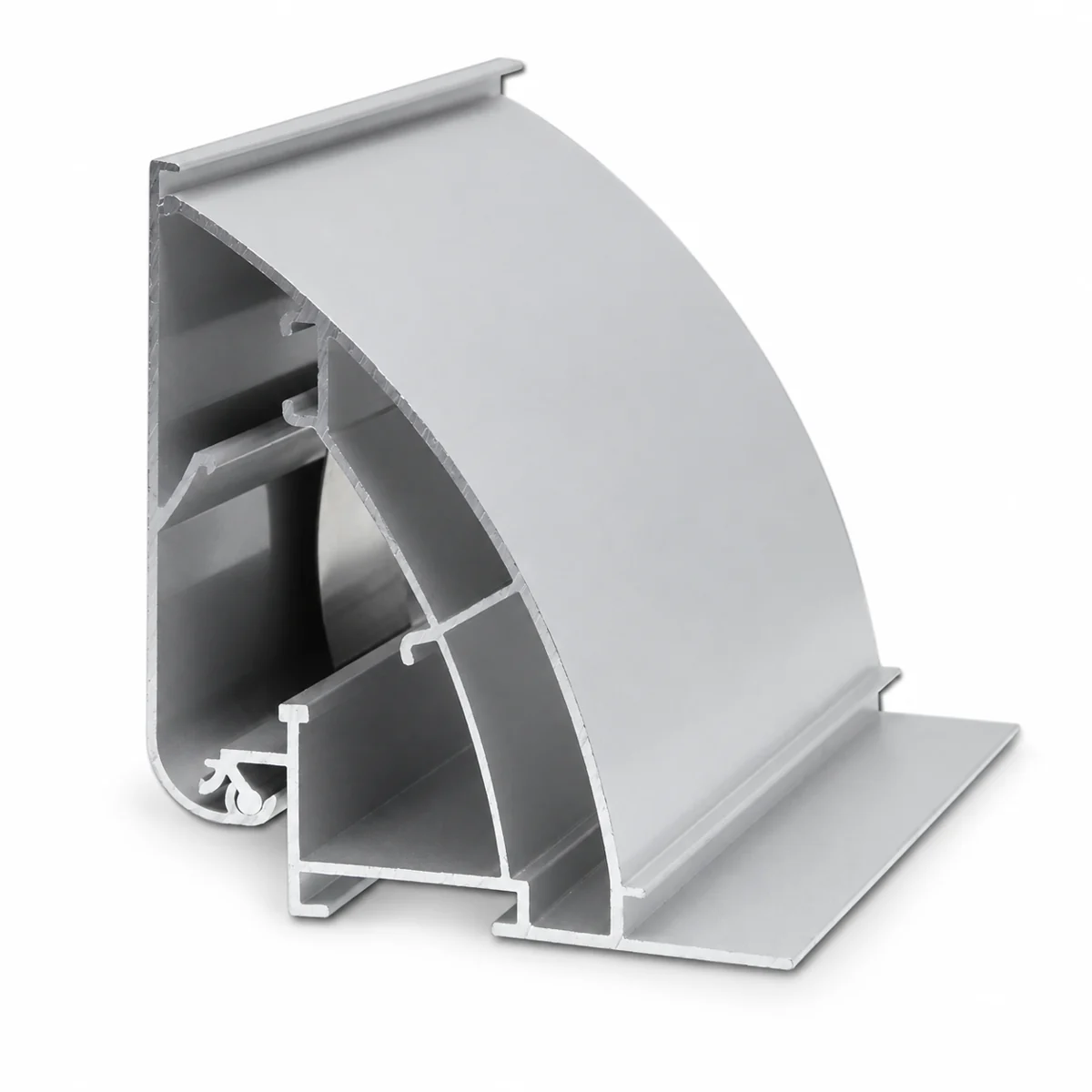 Nhôm bật cạnh 8cm BEDO với mặt cắt và nắp đóng.