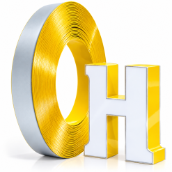 Chân nhôm uốn chữ nổi có gờ màu vàng chanh BEDO – hình 2